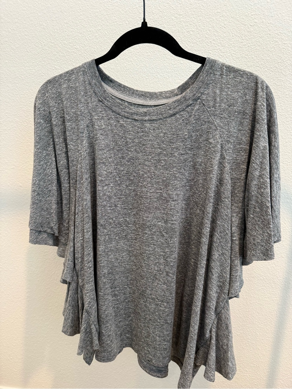 Current/Elliott Heather Gray Flutter Sleeve Tee
